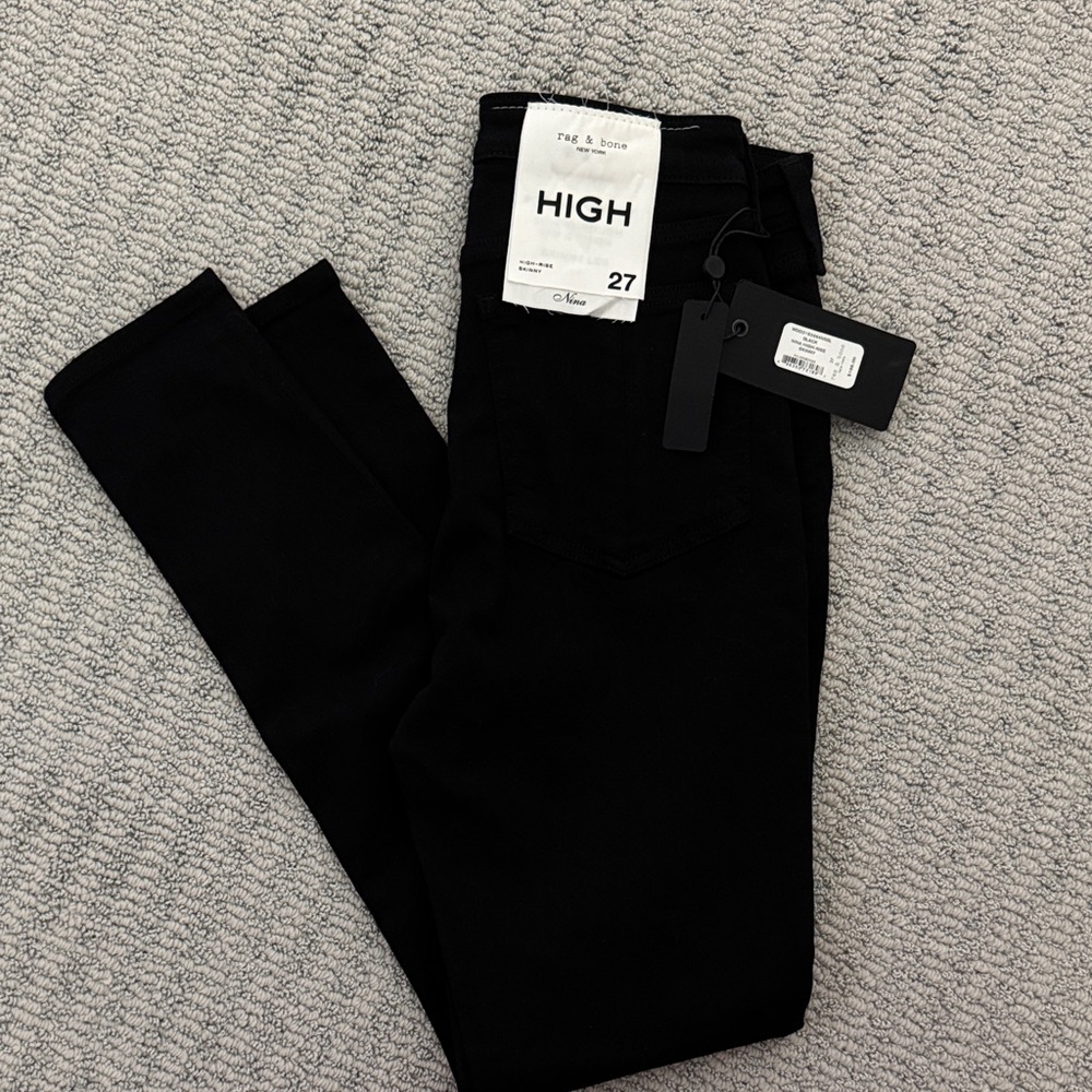 rag & bone High Rise Black Jeans